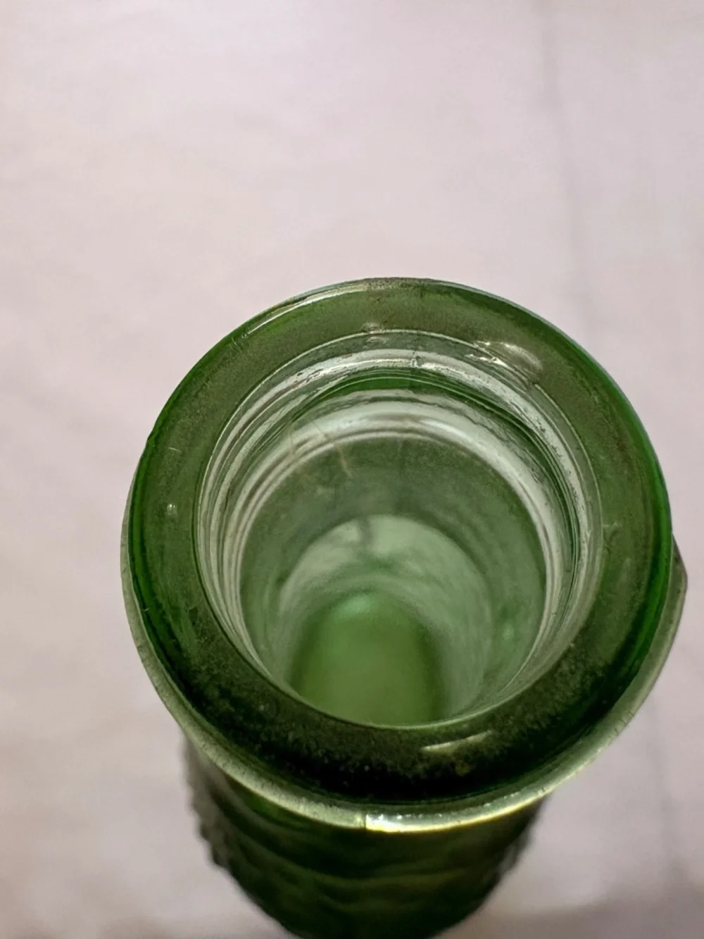 Vintage Vetreria Etrusca VE Green Glass Fish Shaped Bottle Italy 7.5